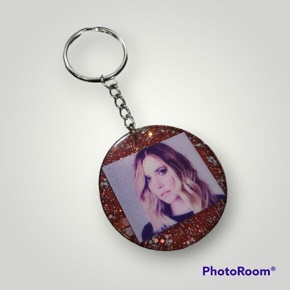Ruelle Orange Glitter Keychain (Z155) - Picture 4 of 9
